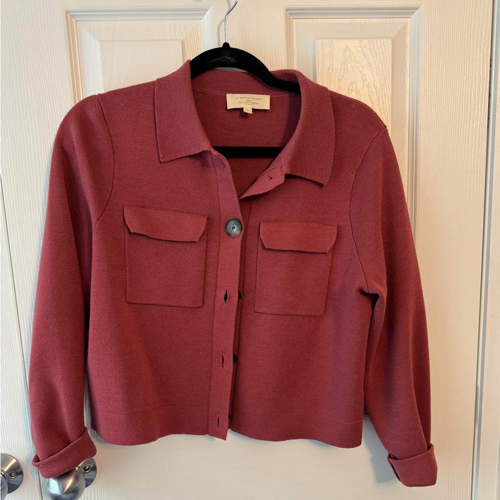 Red Button-Up Cardigan